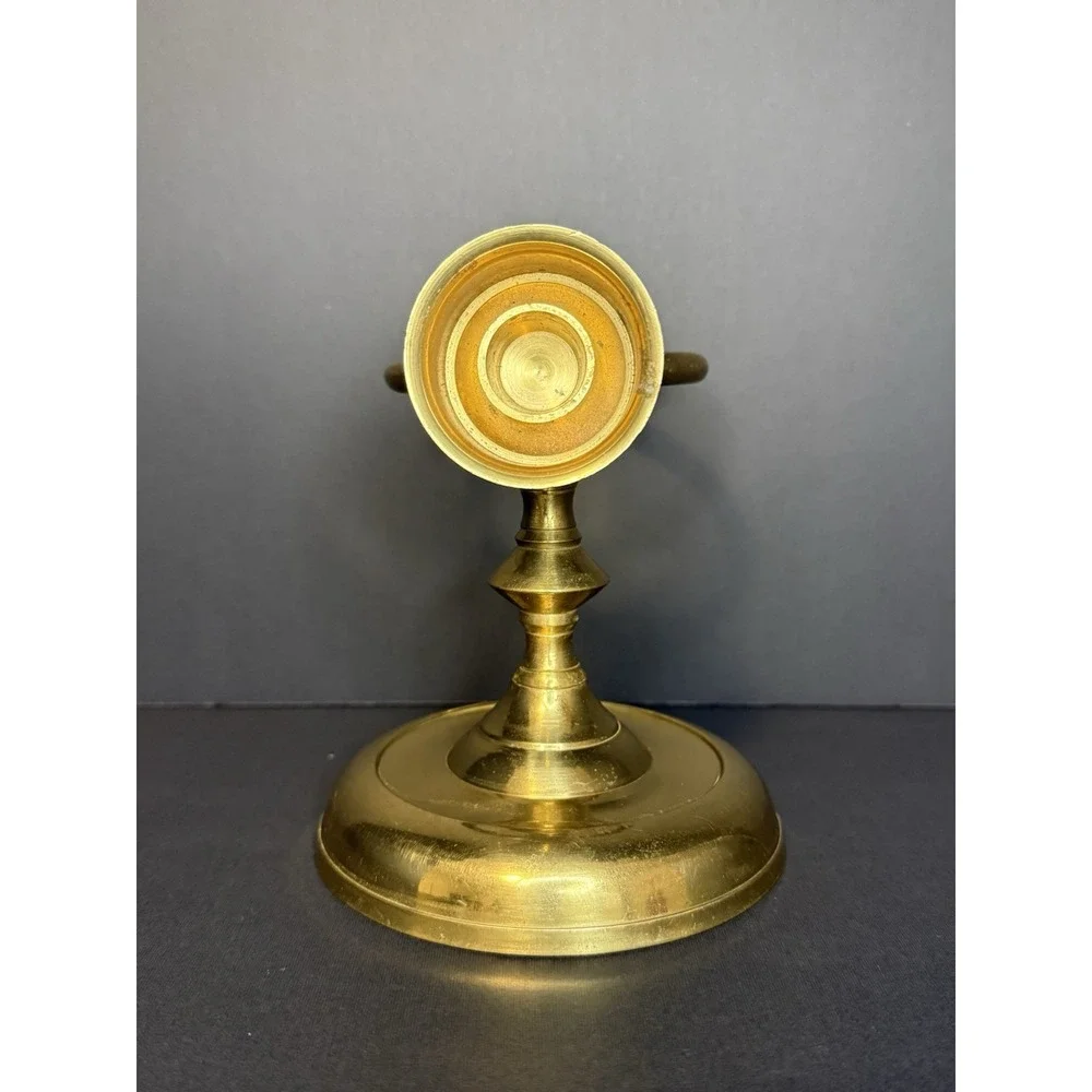 Vintage Brass Wall Sconce With‎ Rowel Holder And Candle Holder. Made In India